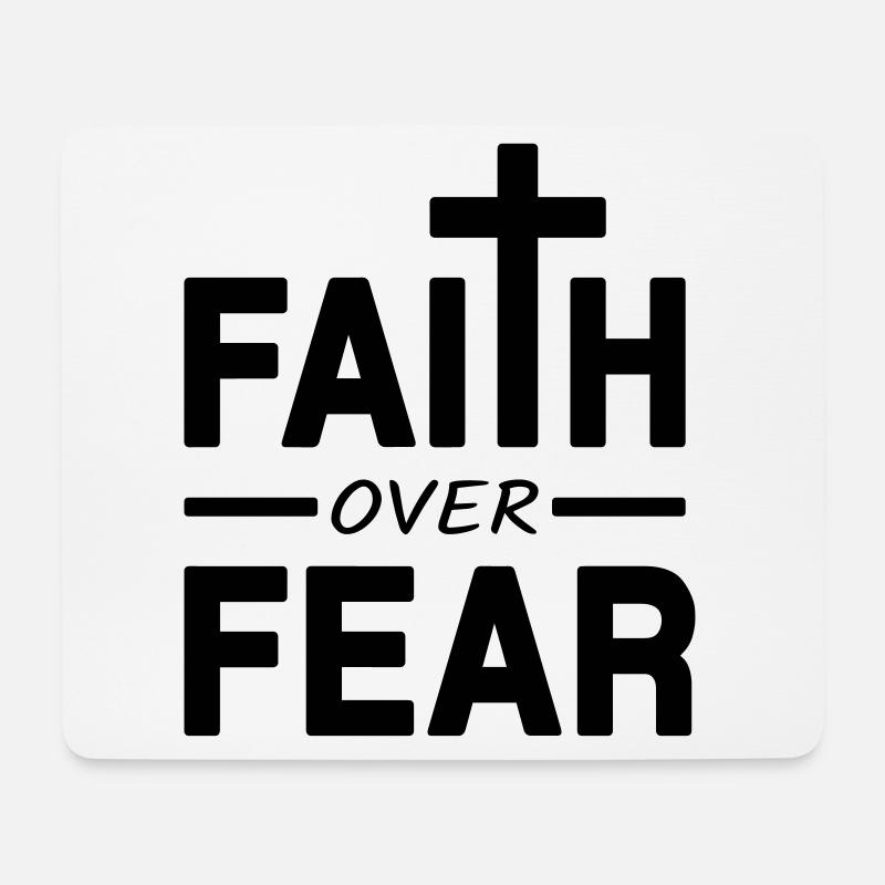 Faith over Fear - Mousepad (Querformat) - Weiß