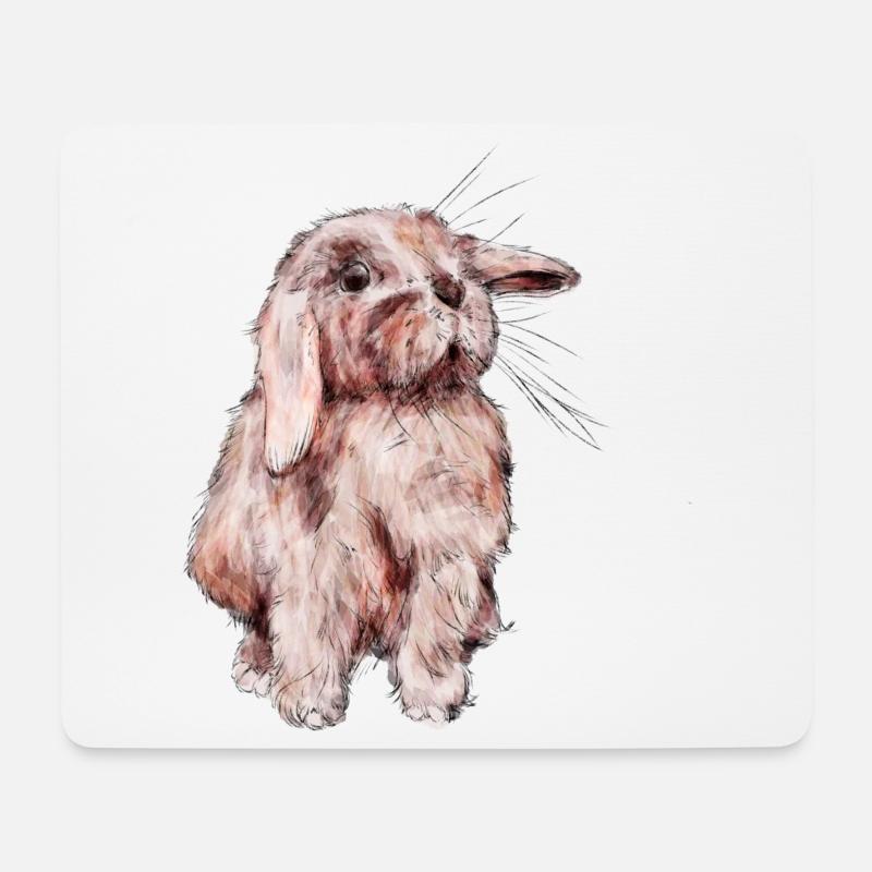 Kaninchen - Mousepad (Querformat) - Weiß