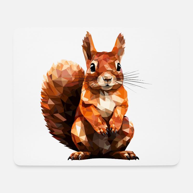 Eichhörnchen im Polygon Stil - Mousepad (Querformat) - Weiß