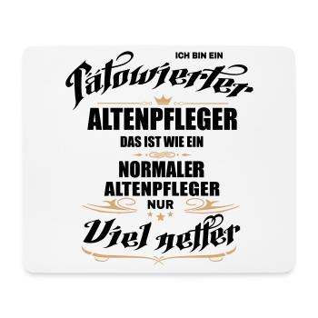Tätowierter Altenpfleger ist netter! Altenpflege. - Mousepad (Querformat) - Weiß - Vorne