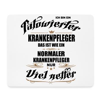 Tätowierter Krankenpfleger ist netter! - Mousepad (Querformat) - Weiß - Vorne
