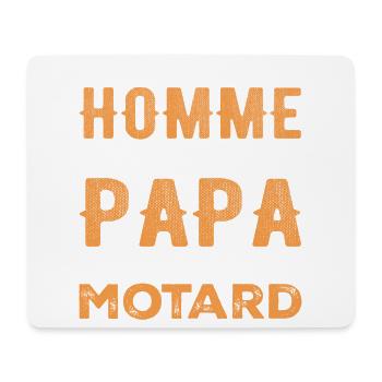 Un Vrai Homme N'est Que Papa et Motard - Tapis de souris (format paysage) - blanc - Devant