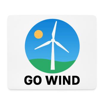 Support Wind Energy – Clean Power Symbol - Mouse Pad (horizontal) - white - Front