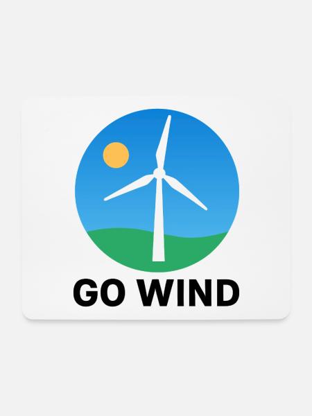 Für Windenergie – Klar und nachhaltig - Mousepad (Querformat) - Weiß