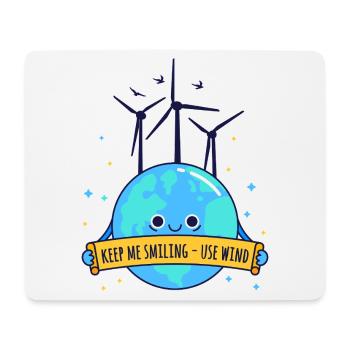 Une terre souriante grâce à l’énergie éolienne – pour un Z propre - Tapis de souris (format paysage) - blanc - Devant
