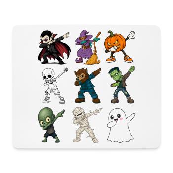 Drôles de figurines d’Halloween Dabbing - Tapis de souris (format paysage) - blanc - Devant