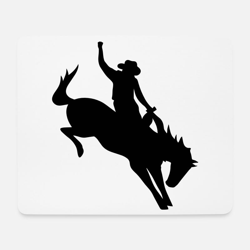 Cowboy beim Rodeo - Mousepad (Querformat) - Weiß