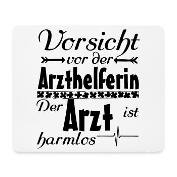 Arzthelferin vs Arzt Medizin Geschenk - Mousepad (Querformat) - Weiß - Vorne