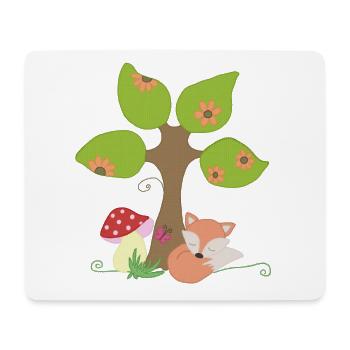 Fuchs unterm Baum - Mousepad (Querformat) - Weiß - Vorne