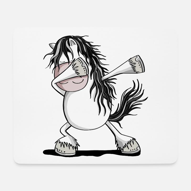 Cool Dab Dance Cheval Cheval Dabbing Pony Fun - Tapis de souris (format paysage) - blanc