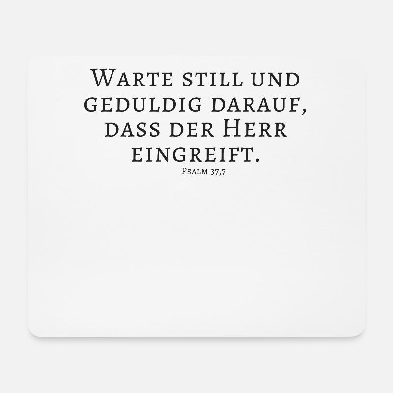 Warten, Jesus, still, geduld, Herr, eingreifen, - Mousepad (Querformat) - Weiß