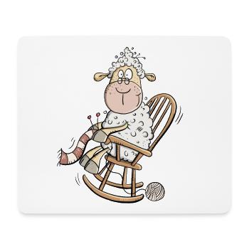 Strickendes Schaf I Oma Großmutter Fun Shirt - Mousepad (Querformat) - Weiß - Vorne