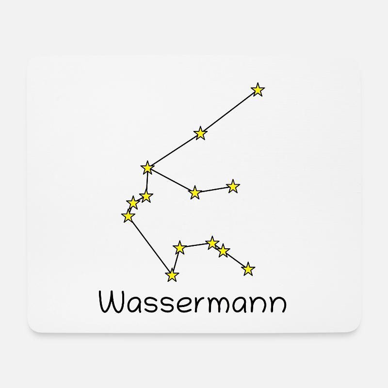 Sternzeichen Wassermann - Mousepad (Querformat) - Weiß