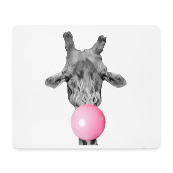Giraffe und kaugummi - Mousepad (Querformat) - Weiß - Vorne