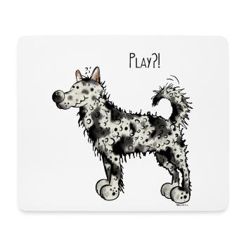 Mudi Play - Chien - Chiens - Cadeau - Tapis de souris (format paysage) - blanc - Devant