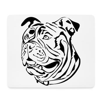 Old English Bulldog head - Mouse Pad (horizontal) - white - Front