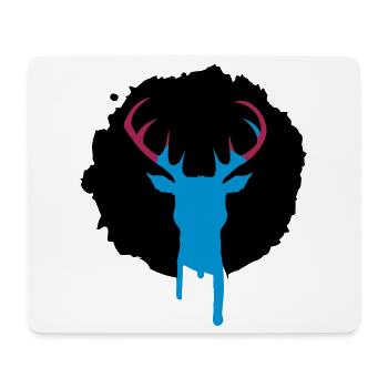 Hirsch Patch Graffiti - Mousepad (Querformat) - Weiß - Vorne