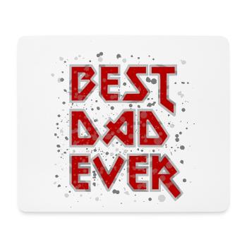 Best Dad Ever metal rock cool Spruch rot Vater - Mousepad (Querformat) - Weiß - Vorne