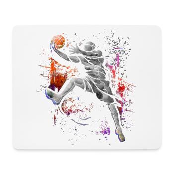 Basketballer - Basketball - BBall - Basket Jordan - Mousepad (Querformat) - Weiß - Vorne