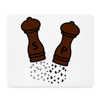 Salz & Pfeffer / Holz Gewürzmühlen / Geschenkidee - Mousepad (Querformat) - Weiß - Vorne