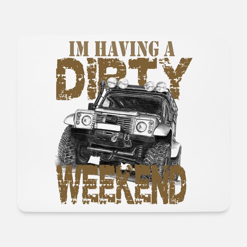 Defender Geschenk Vater Dad Dirty Weekend - Mousepad (Querformat) - Weiß