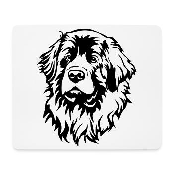 Leonberger Kopf - Tapis de souris (format paysage) - blanc - Devant