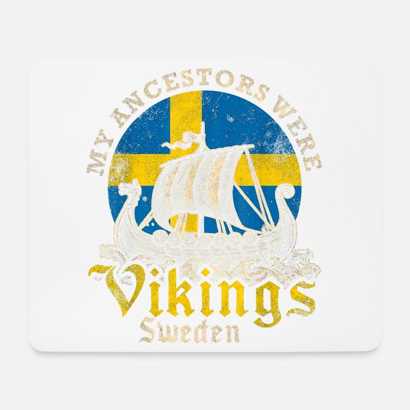 My Ancestors Were Vikings Sweden Design - Mousepad (Querformat) - Weiß