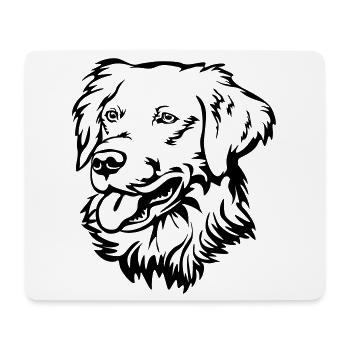 Golden Retriever Head - Mouse Pad (horizontal) - white - Front