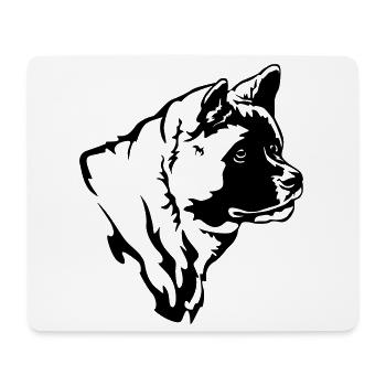 Amériques Akita Tête - Tapis de souris (format paysage) - blanc - Devant