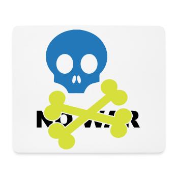 Neon Blue Skull and Crossbones - Mouse Pad (horizontal) - white - Front