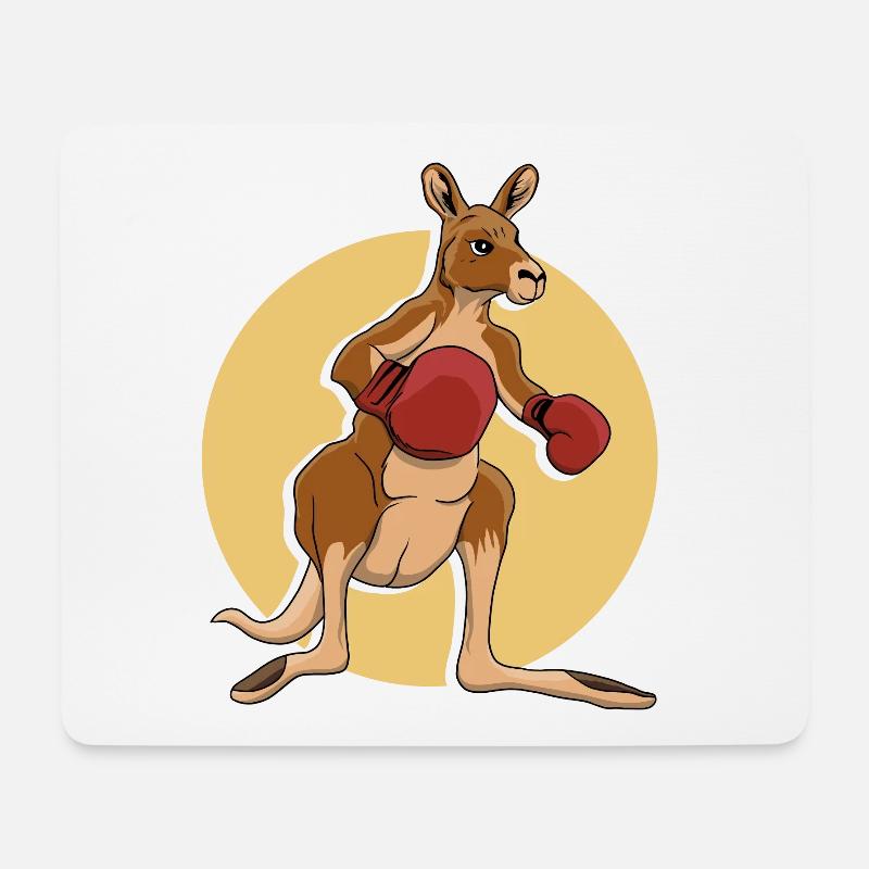 Kangaroo boxer - Mouse Pad (horizontal) - white