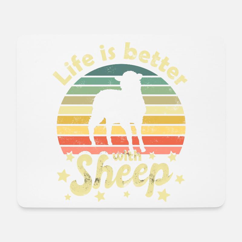 Schaf Schafe - Mousepad (Querformat) - Weiß