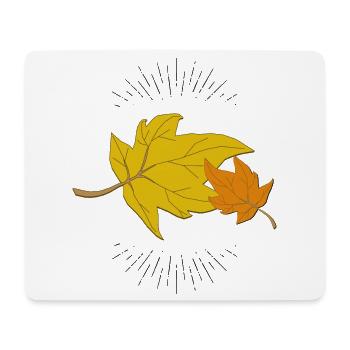 Herbstblatt mit Strahlen - Mousepad (Querformat) - Weiß - Vorne