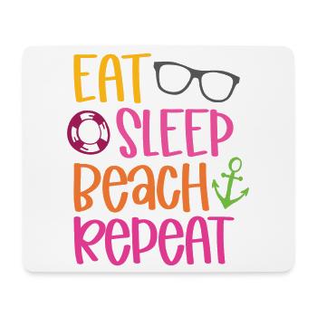 Manger dormir sur la plage répéter - Tapis de souris (format paysage) - blanc - Devant