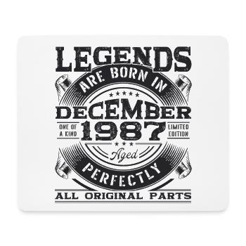 Dezember Jahrgang 1987 35. Geburtstag Legende Mann - Mousepad (Querformat) - Weiß - Vorne