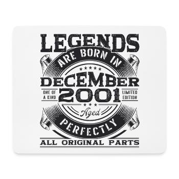 December Born 2001 21st birthday Legend Man - Mouse Pad (horizontal) - white - Front