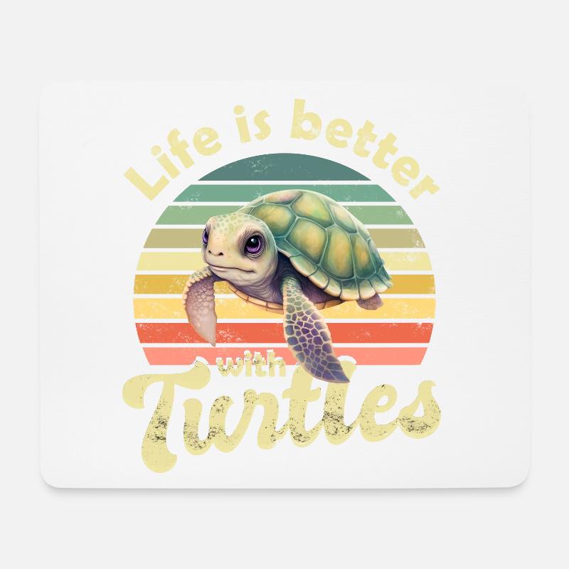 Schildkröte Meeresschildkröte - Mousepad (Querformat) - Weiß
