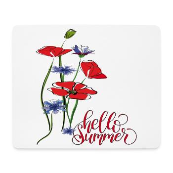 hello Summer - Mousepad (Querformat) - Weiß - Vorne