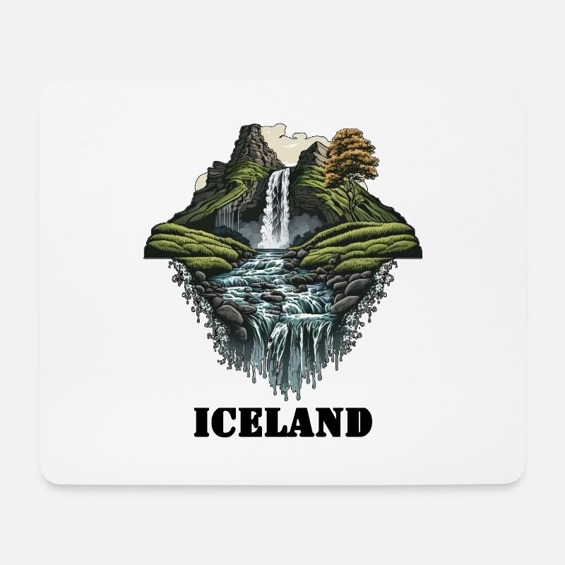 Island - Mousepad (Querformat) - Weiß