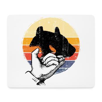 Dog Silhouette Retro Sunset - Mouse Pad (horizontal) - white - Front