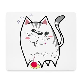 cute cat - Mouse Pad (horizontal) - white - Front