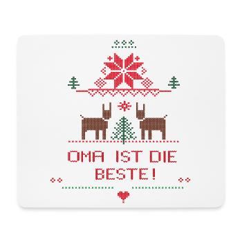 Weihnachten Ugly Christmas - Oma ist die Beste - Mousepad (Querformat) - Weiß - Vorne