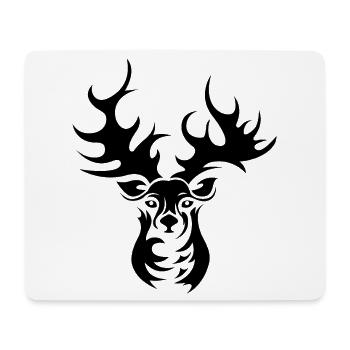Rentier Elch Hirsch Geweih Illustration Symbol - Mousepad (Querformat) - Weiß - Vorne