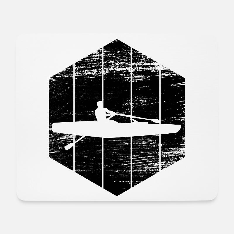 Riemenrudern - Mousepad (Querformat) - Weiß