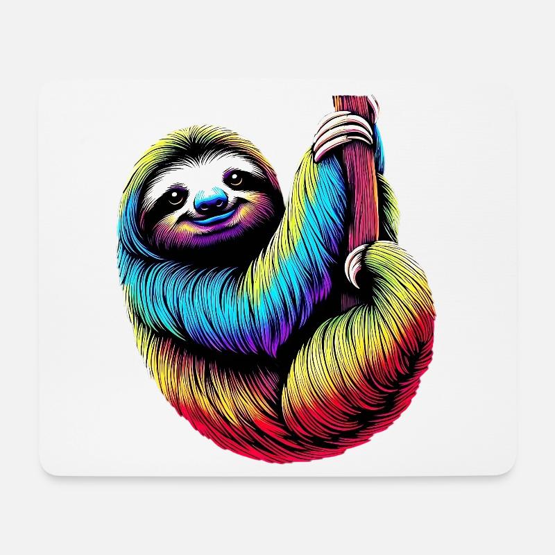 Faultier - Mousepad (Querformat) - Weiß