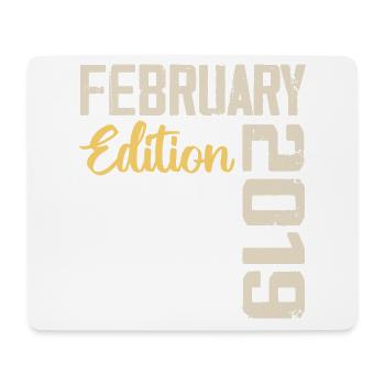 Februar 2019 Geburtstag Februar 2019 Retro - Mousepad (Querformat) - Weiß - Vorne