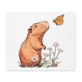 Capybara Butterfly - Mouse Pad (horizontal) - white - Front