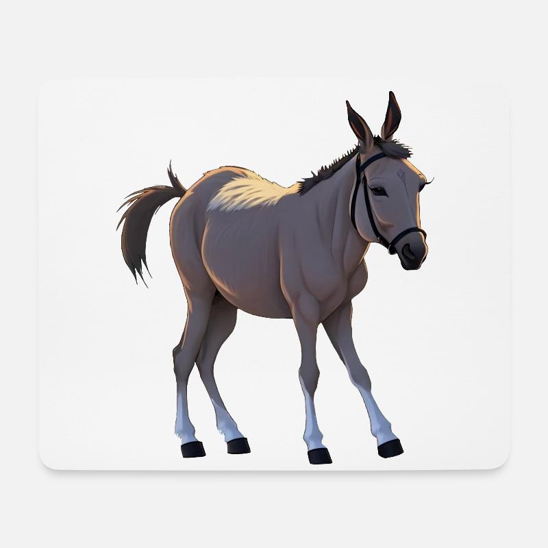 Seppel - kleiner störrischer Esel - Mousepad (Querformat) - Weiß