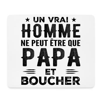 A Real Man Is Only Dad and Butcher - Mouse Pad (horizontal) - white - Front