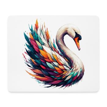 Cygne - Tapis de souris (format paysage) - blanc - Devant